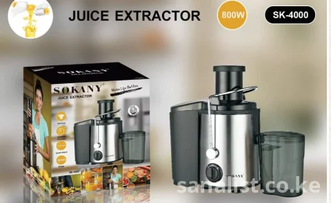 Sokany 800W Juicer Kenya | Fruit & Vegetable Juice Extractor