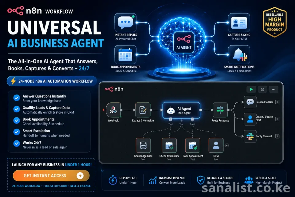 Universal AI Business Agent | n8n-Powered 24/7 Customer Response & Lead Capture System