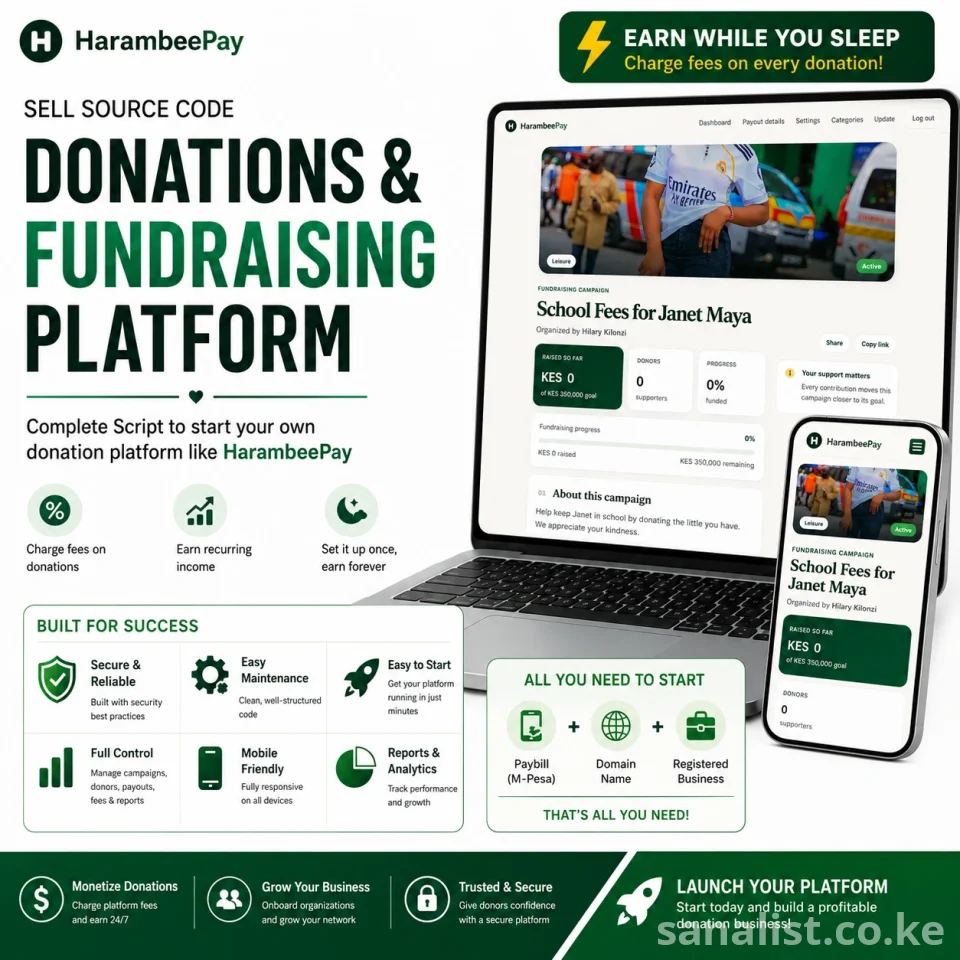 HarambeePay Lite – M-Pesa Donation & Fundraising Platform | Earn While You Sleep