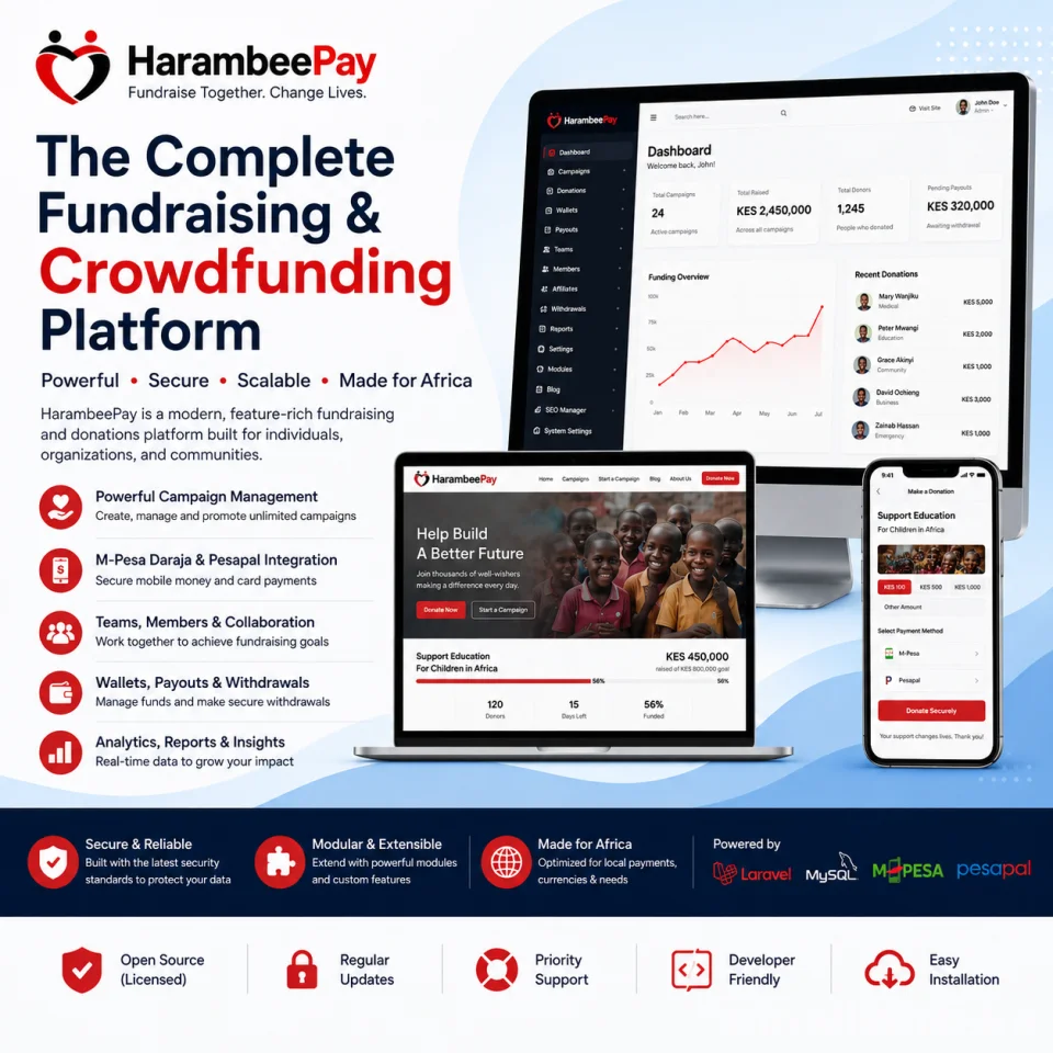 HarambeePay – Fundraising & Crowdfunding Platform PHP Script