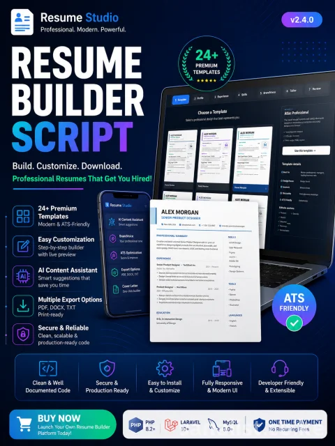 Resume Builder for Sale | Professional CV Builder Script