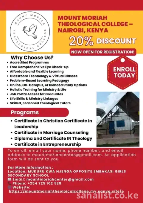 Mount Moriah Theological College | Christian Education Kenya