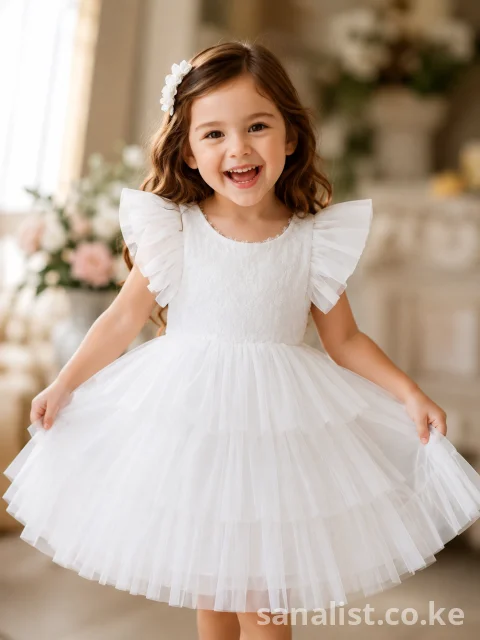White Flower Girl Dress | Baby Girl Clothes Kenya - ActiveKids