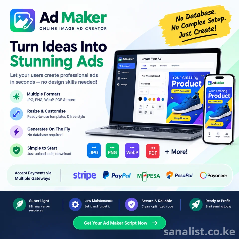 AI Ad Maker PHP Script | DBless AI Advertising Platform | No Database Required