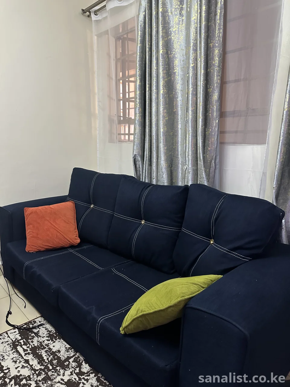 Navy blue sofas