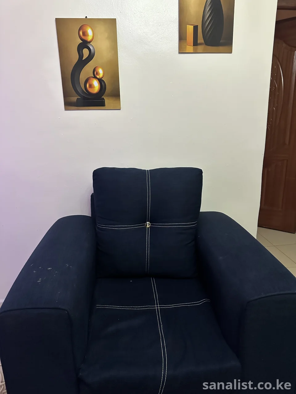 Navy blue sofas