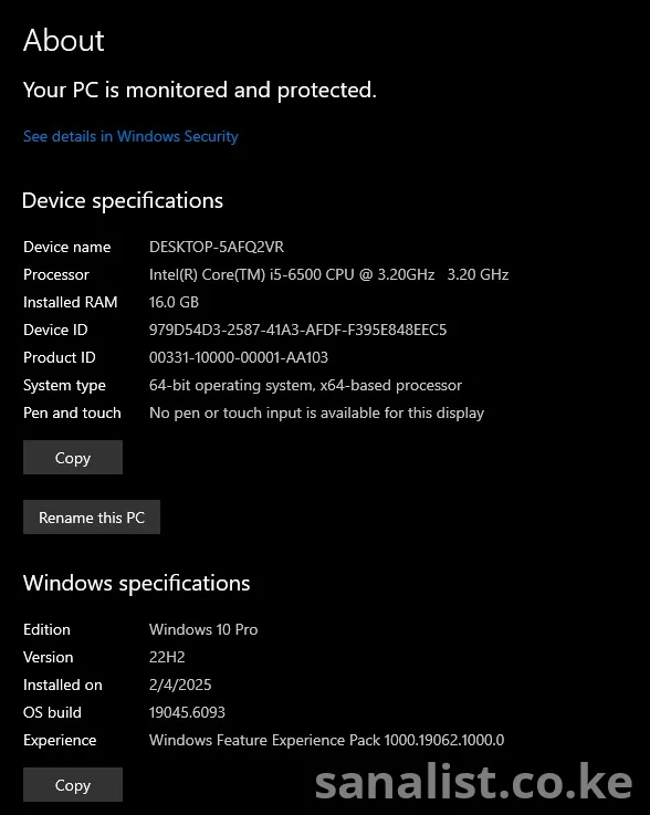 Asus B250M Intel core i5/6500 Pc